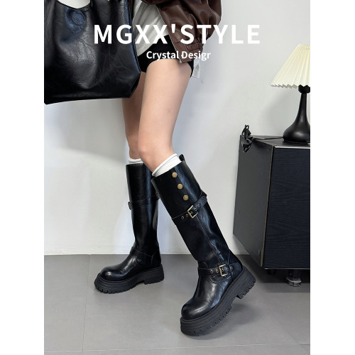 兩穿復古英倫風不過膝長筒靴女2026新款胖mm大碼顯瘦騎士長靴加寬 兩穿復古英倫風不過膝長筒靴女2026新款胖mm大碼顯瘦騎士長靴加寬