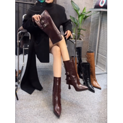 輕奢靴子一鞋三穿長筒靴女高跟2026秋冬新款褲琯靴尖頭細跟高筒靴