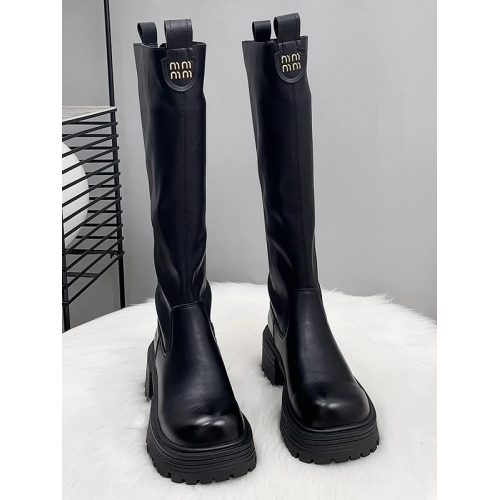 香港真皮厚底加絨長筒靴女秋冬2026新款爆款顯瘦不過膝高筒騎士靴