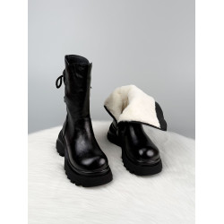 厚底增加絨加厚馬丁棉靴女2025新款冬季防滑中筒靴防寒保暖大棉鞋