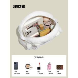 洋叮貓原創可愛毛絨小羊雙肩包女學生小食量二次元百搭透明痛包