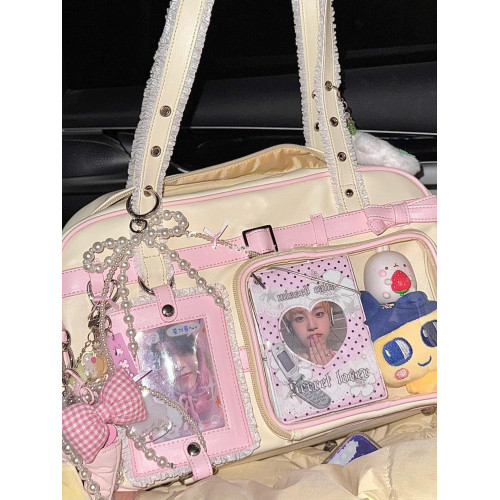 2026春季蝴蝶結學院風JK少女製服包二次元肩斜後後背包手拎吧唧痛娃包