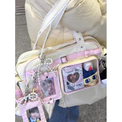 2026春季蝴蝶結學院風JK少女製服包二次元肩斜後後背包手拎吧唧痛娃包