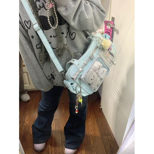 2026春季蝴蝶結學院風JK少女製服包二次元肩斜後後背包手拎吧唧痛娃包