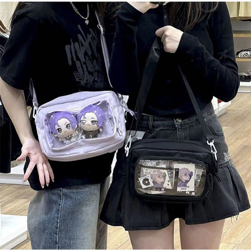 小痛包小食量斜後後背包通勤原創日系二次元日常休閒吧唧穀子單肩後後背包