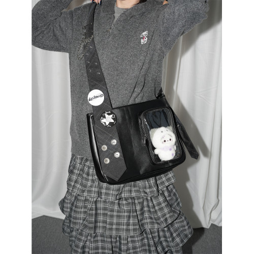 uustudio小衆原創設計師百搭輕亞比領帶痛包大容量吧唧單肩斜後後背包