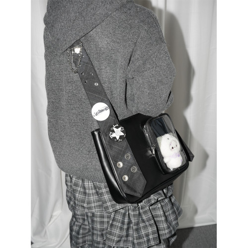 uustudio小衆原創設計師百搭輕亞比領帶痛包大容量吧唧單肩斜後後背包