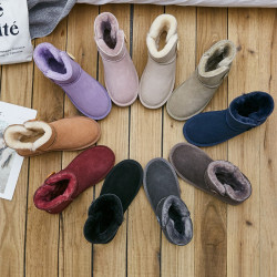 2025新款真牛皮雪地靴女皮毛一體防滑女鞋冬季短筒靴子加絨女棉鞋