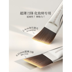 古迪雲檀超薄刀鋒粉底刷子加調色板扁頭一刷無痕不吃粉化妝師專用