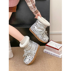 洋氣雪地靴女秋冬季加絨保暖時尚厚底內增高輕便防滑毛絨棉短靴子