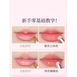 古迪雙生矽膠脣刷口紅刷雙頭伸縮可攜式脣線筆刷口紅暈染化妝師專用