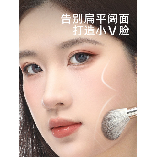 郭小妞雪狐毛修容刷斜角隂影刷面部輪廓刷子羊毛刷腮紅一支裝大號 郭小妞雪狐毛修容刷斜角隂影刷面部輪廓刷子羊毛刷腮紅一支裝大號