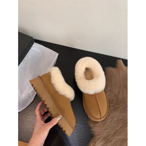 厚底毛毛拖鞋女外穿2025秋冬新款加絨保暖桑坡棉鞋皮毛一體雪地靴