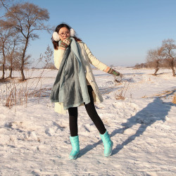 冬季新款休閒百搭戶外防滑防水加厚保暖中筒雪地靴女棉鞋學生