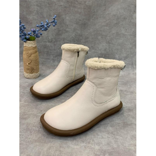 復古拉鍊雪地靴女2024年秋冬新款加絨加厚圓頭皮毛一體短靴復古 復古拉鍊雪地靴女2024年秋冬新款加絨加厚圓頭皮毛一體短靴復古