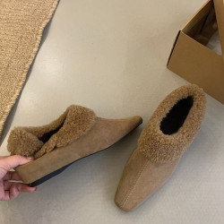 內增高加絨保暖瑪麗珍棉鞋女2025年秋冬新款法式復古羊羔毛毛鞋女