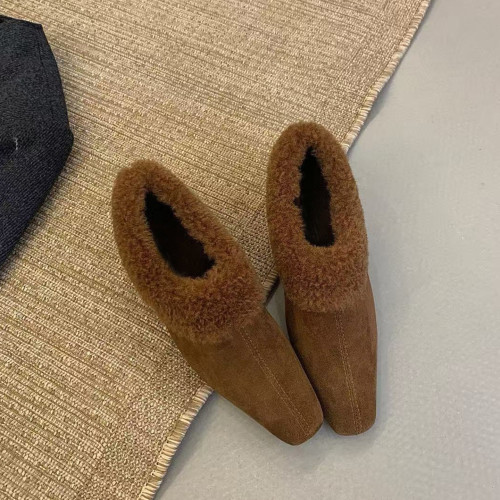 內增高加絨保暖瑪麗珍棉鞋女2025年秋冬新款法式復古羊羔毛毛鞋女