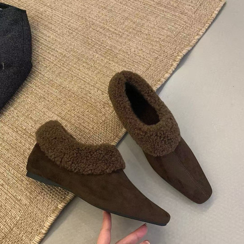 內增高加絨保暖瑪麗珍棉鞋女2025年秋冬新款法式復古羊羔毛毛鞋女