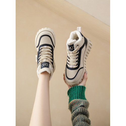 爆款棉鞋2025新款冬季女鞋加絨高幫運動休閒鞋厚底雪地靴保暖短靴