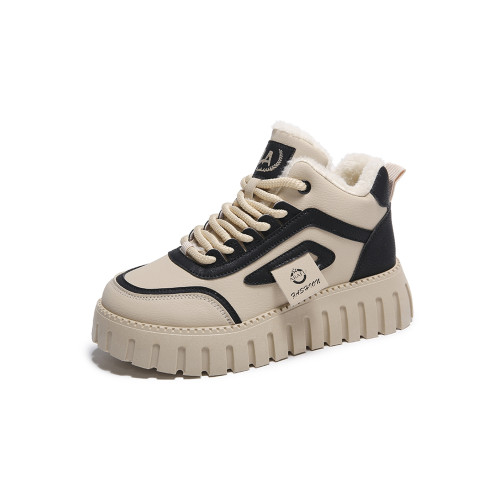 爆款棉鞋2025新款冬季女鞋加絨高幫運動休閒鞋厚底雪地靴保暖短靴