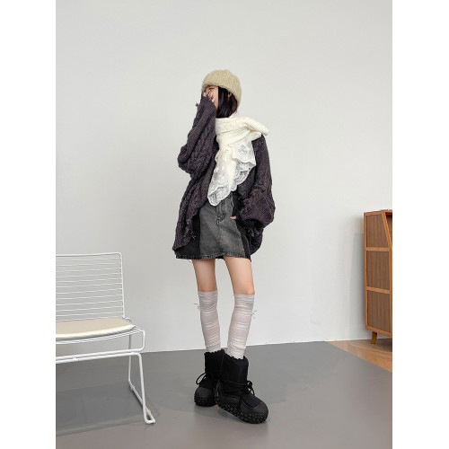 白色厚底雪地靴女冬季2025新款東北哈爾濱防水防滑加絨保暖大棉鞋