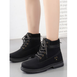 秋冬加絨馬丁靴女英倫高幫大黃靴短靴大碼情侶工裝靴學生百搭46碼