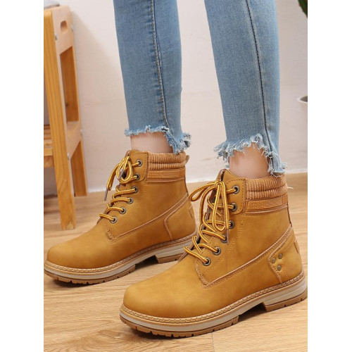 秋冬加絨馬丁靴女英倫高幫大黃靴短靴大碼情侶工裝靴學生百搭46碼