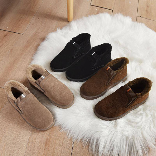 雪地靴女士2024年新款冬季加絨加厚皮毛一體麵包女鞋保暖低幫棉鞋