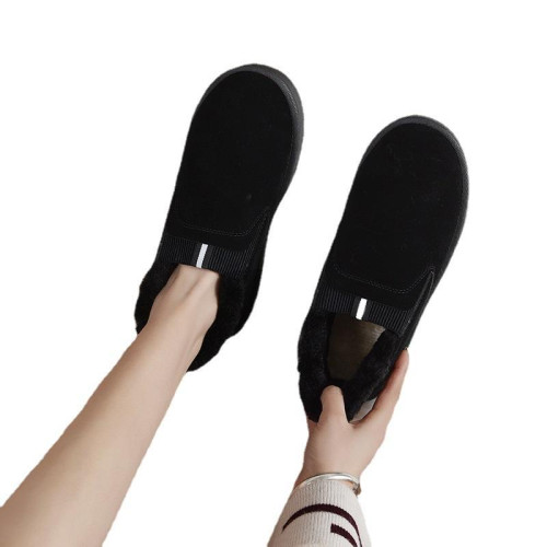 雪地靴女士2024年新款冬季加絨加厚皮毛一體麵包女鞋保暖低幫棉鞋