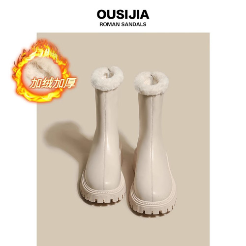 雪地靴女2025新款冬季女鞋加絨防水女款靴子白色短靴保暖冬鞋棉鞋