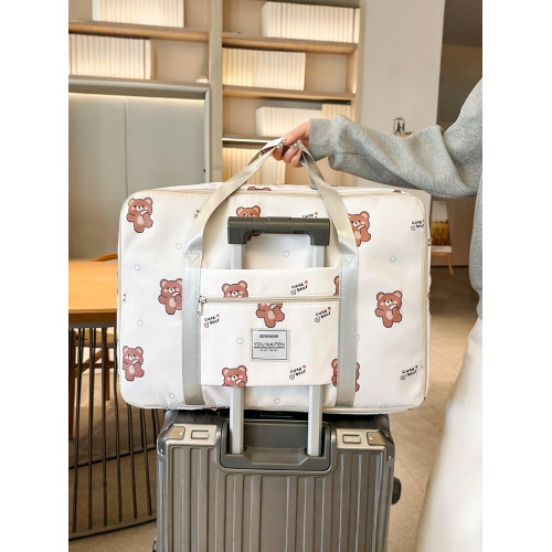 大容量短途旅行包女外出可攜式學生手提拉桿行李包孕婦待産包收納袋