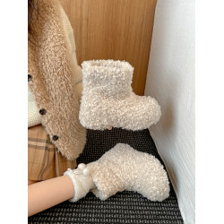 白色加絨加厚厚底雪地靴女款2025新款冬季內增高保暖外穿毛毛棉鞋