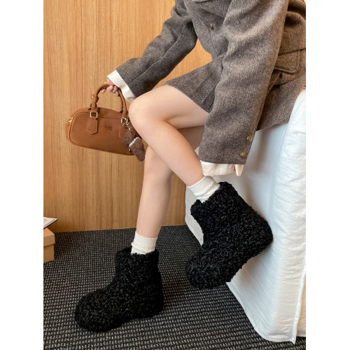 白色加絨加厚厚底雪地靴女款2025新款冬季內增高保暖外穿毛毛棉鞋