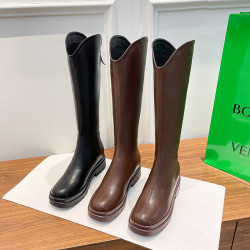 150cm小個子不過膝靴2024秋冬新款粗跟騎士靴小碼323334碼長筒靴
