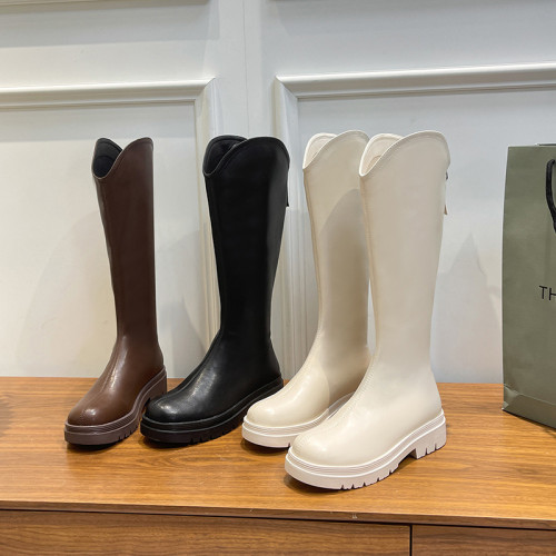 150cm小個子不過膝靴2024秋冬新款粗跟騎士靴小碼323334碼長筒靴