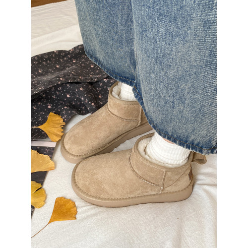 嬌彤 厚底雪地靴女冬季新款加絨加厚短靴防水防滑保暖毛絨棉鞋女