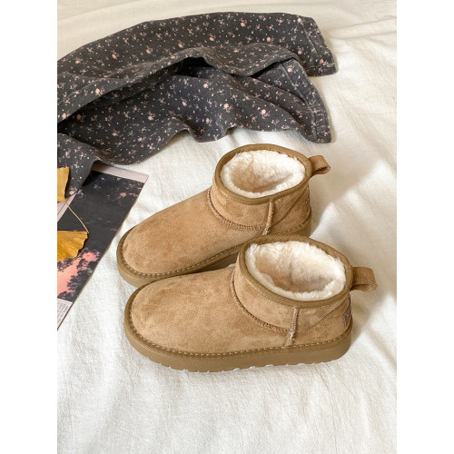 嬌彤 厚底雪地靴女冬季新款加絨加厚短靴防水防滑保暖毛絨棉鞋女