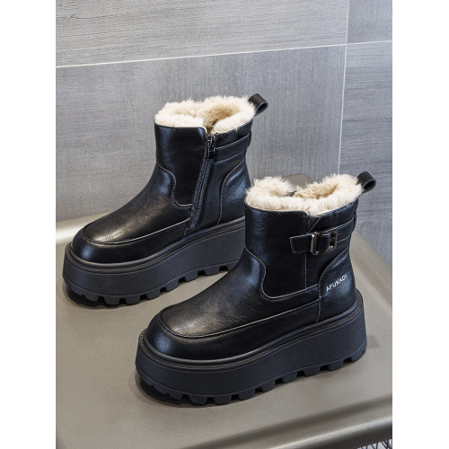 冬季加絨真皮雪地靴女2025新款防水防滑增高厚底加厚東北保暖棉鞋 冬季加絨真皮雪地靴女2025新款防水防滑增高厚底加厚東北保暖棉鞋