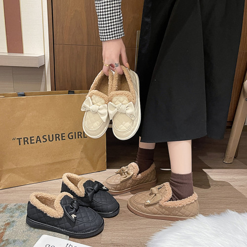 毛毛鞋女冬外穿加絨2025年新款加厚保暖雪地靴一腳蹬豆豆棉鞋 毛毛鞋女冬外穿加絨2025年新款加厚保暖雪地靴一腳蹬豆豆棉鞋