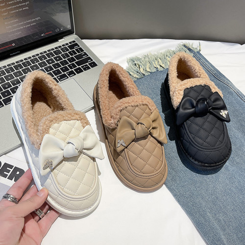 毛毛鞋女冬外穿加絨2025年新款加厚保暖雪地靴一腳蹬豆豆棉鞋 毛毛鞋女冬外穿加絨2025年新款加厚保暖雪地靴一腳蹬豆豆棉鞋