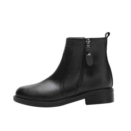 百麗班尼真皮馬丁靴女英倫風2025年秋冬單靴平跟加絨切爾西短靴女 百麗班尼真皮馬丁靴女英倫風2025年秋冬單靴平跟加絨切爾西短靴女