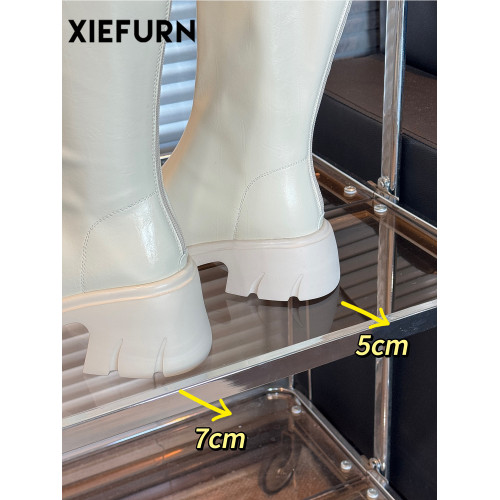 鞋夫人秋季新款v口長筒靴不過膝厚底增高時裝靴不掉筒騎士靴