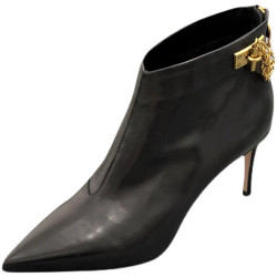 歐洲站尖頭細跟杏色短靴女高跟鞋秋2026年秋冬新款真皮鞋鏈條靴子