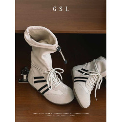 【衛士系列】厚底內增高靴子秋款雪地靴堆堆靴女甜酷加絨高筒靴冬