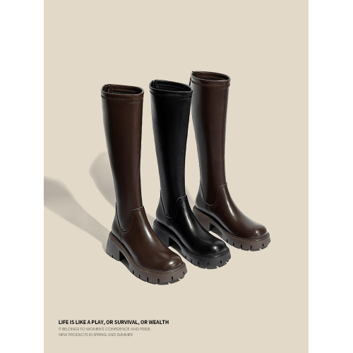 真皮FXSO方巷2026春季新款長筒靴女款黑色增高小個子騎士靴子長靴 真皮FXSO方巷2026春季新款長筒靴女款黑色增高小個子騎士靴子長靴