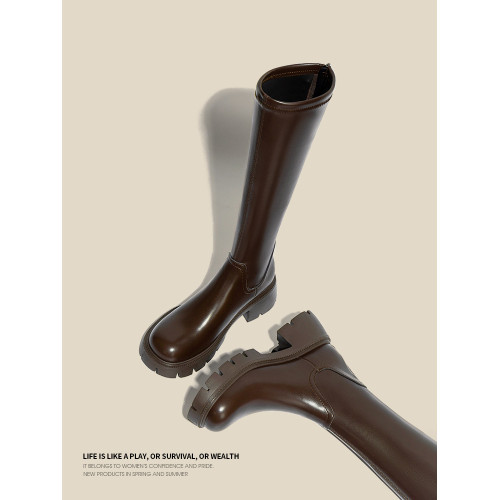 真皮FXSO方巷2026春季新款長筒靴女款黑色增高小個子騎士靴子長靴 真皮FXSO方巷2026春季新款長筒靴女款黑色增高小個子騎士靴子長靴