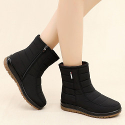 老北京雪地靴女防水防滑平底媽媽加絨加厚保暖中年媽媽棉鞋冬防寒