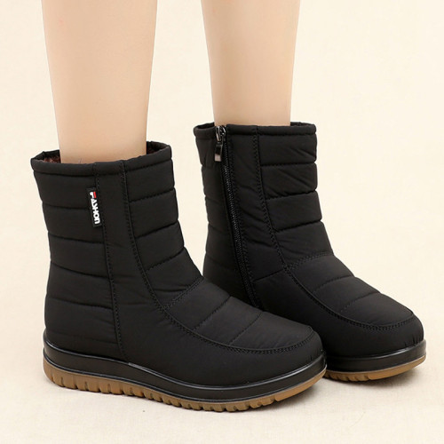 老北京雪地靴女防水防滑平底媽媽加絨加厚保暖中年媽媽棉鞋冬防寒