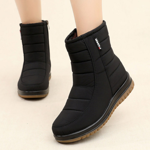 老北京雪地靴女防水防滑平底媽媽加絨加厚保暖中年媽媽棉鞋冬防寒