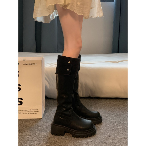 過膝長筒靴女款2026新款超火靴子春季加絨黑色高筒靴白色絕美鞋子